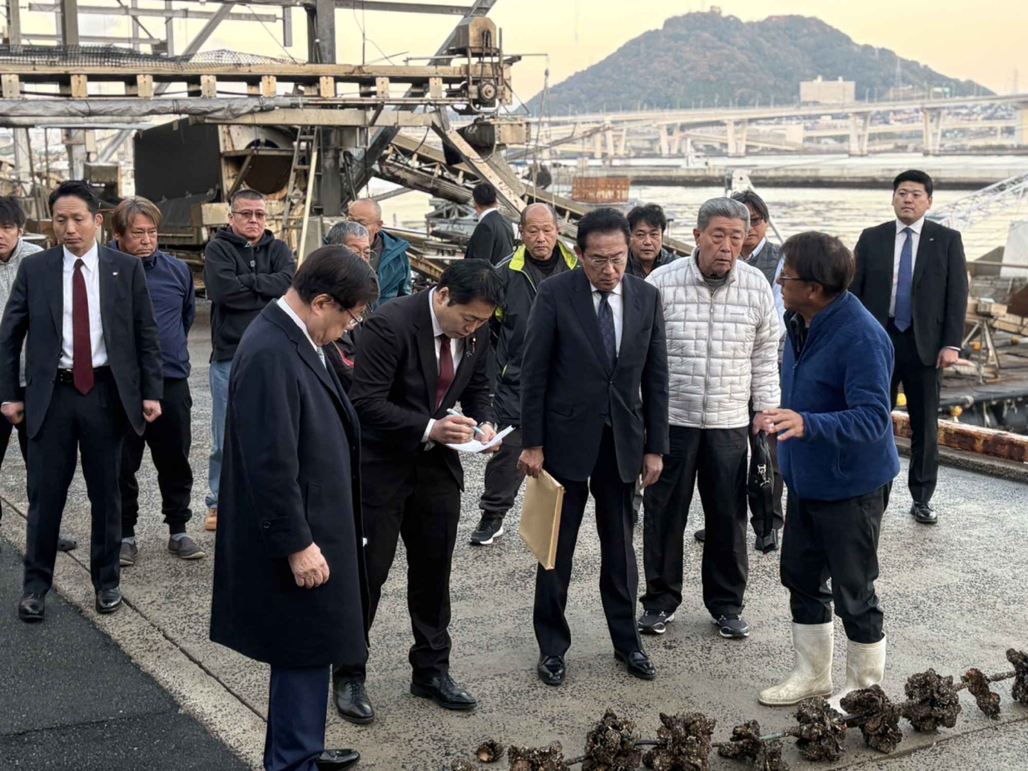 牡蠣養殖の現場視察
